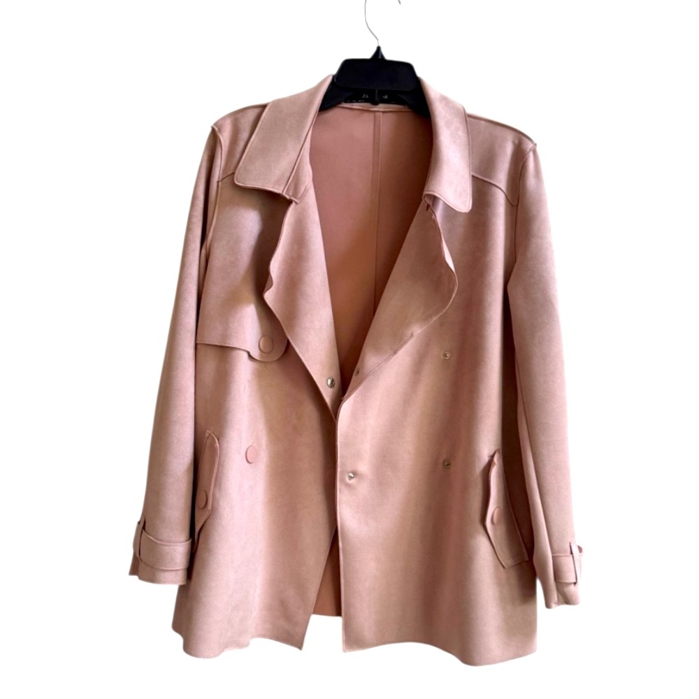 Zara Faux Suede Elegant Pink Women's Jacket